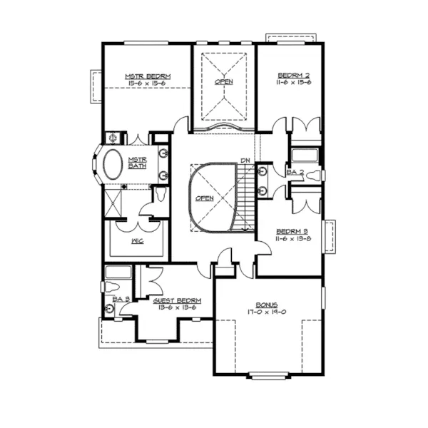 Craftsman House Plan Second Floor - Seclusion Point Cottage Home 071D-0153 - Shop House Plans and More