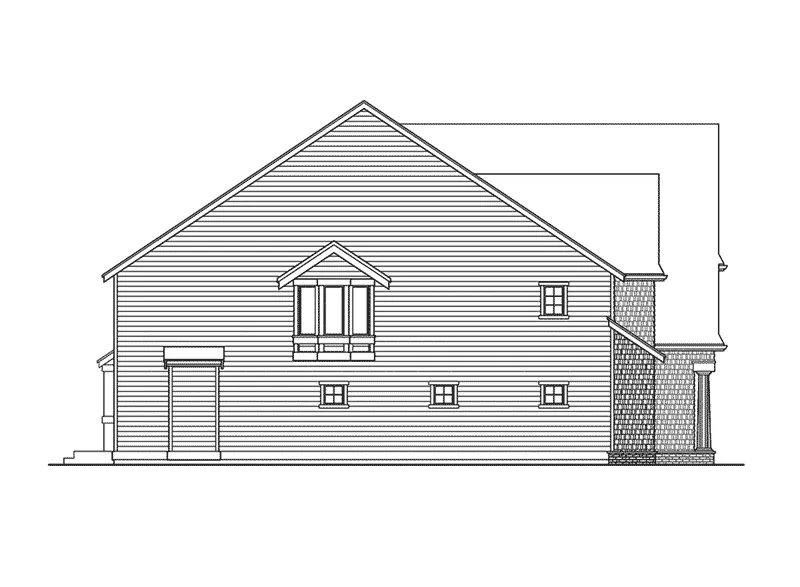 Shingle House Plan Left Elevation - Seclusion Point Cottage Home 071D-0153 - Shop House Plans and More