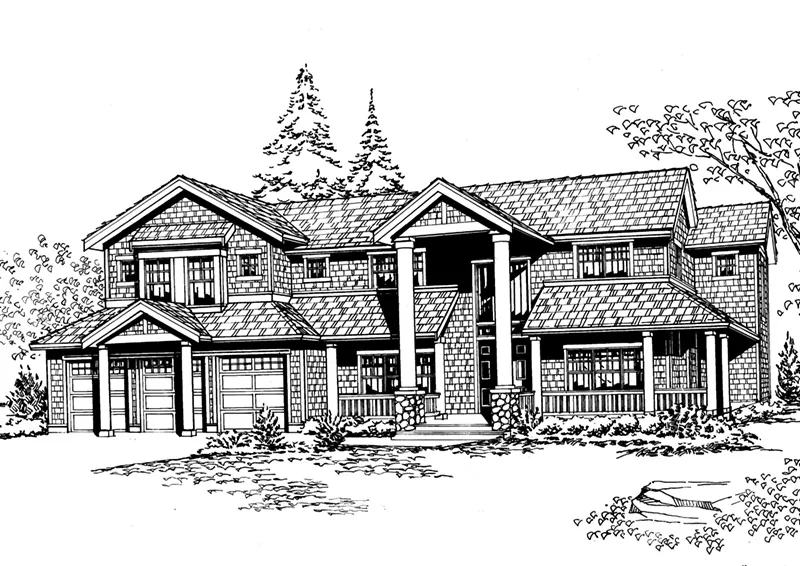 Arts & Crafts House Plan Front Image of House - Granada Luxury Home 071D-0154 - Search House Plans and More