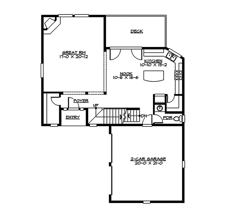 Shingle House Plan First Floor - Hanover Point Modern Ranch Home 071D-0155 - Search House Plans and More