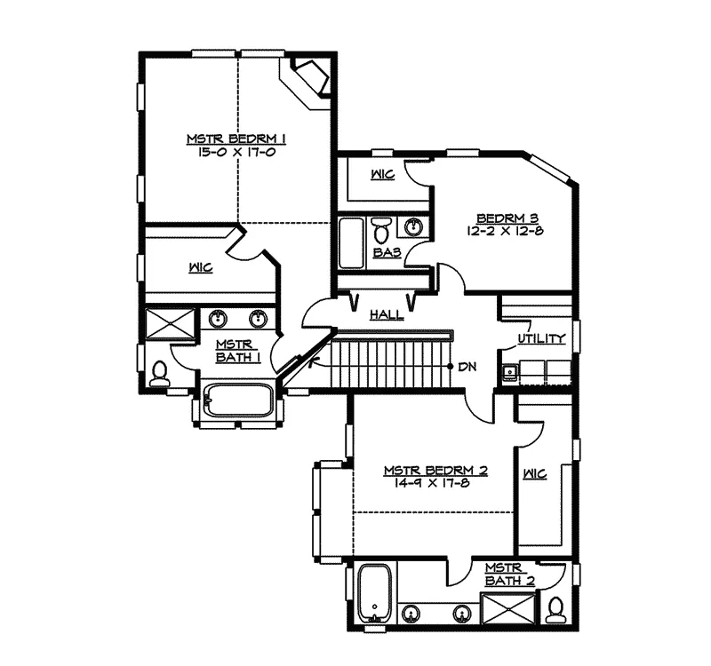 Shingle House Plan Second Floor - Hanover Point Modern Ranch Home 071D-0155 - Search House Plans and More