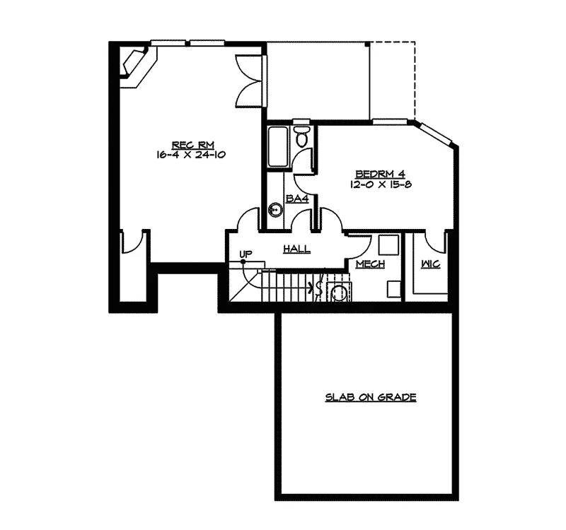 Shingle House Plan Lower Level Floor - Hanover Point Modern Ranch Home 071D-0155 - Search House Plans and More