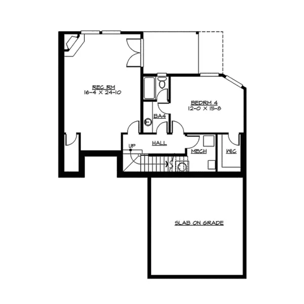 Luxury House Plan Lower Level Floor - Hanover Point Modern Ranch Home 071D-0155 - Search House Plans and More