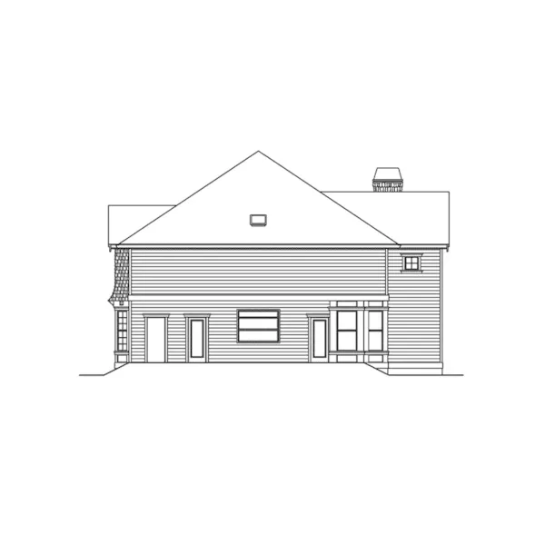 Craftsman House Plan Rear Elevation - Fauna Craftsman Home 071D-0157 - Search House Plans and More