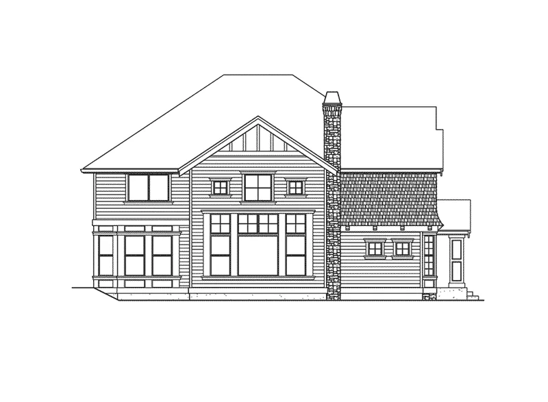 Craftsman House Plan Right Elevation - Fauna Craftsman Home 071D-0157 - Search House Plans and More