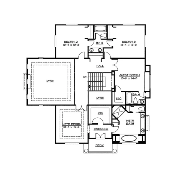 Contemporary House Plan Second Floor - Eva Modern Home 071D-0158 - Search House Plans and More