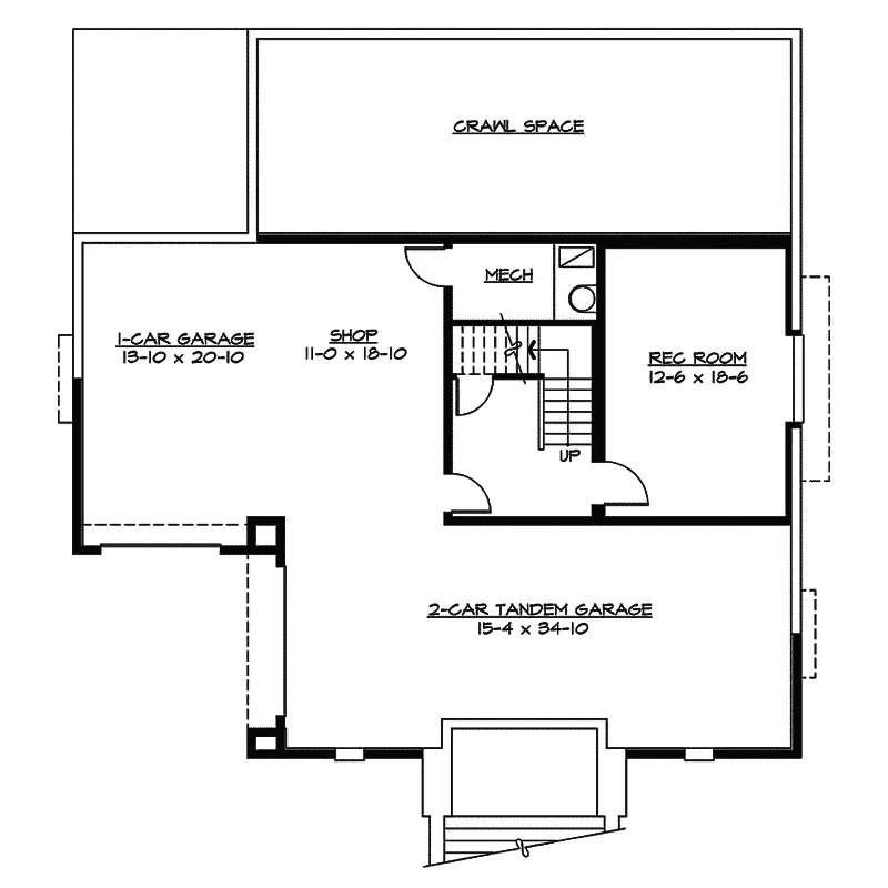 Southern House Plan Lower Level Floor - Eva Modern Home 071D-0158 - Search House Plans and More