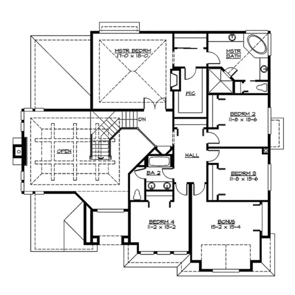 Contemporary House Plan Second Floor - Moravia Luxury Southern Home 071D-0161 - Shop House Plans and More