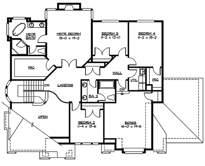 Modern House Plan Second Floor - Eton Place Tudor Home 071D-0162 - Search House Plans and More