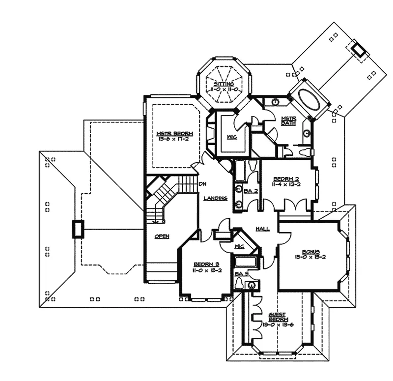 Contemporary House Plan Second Floor - Thistledale Farmhouse 071D-0163 - Shop House Plans and More