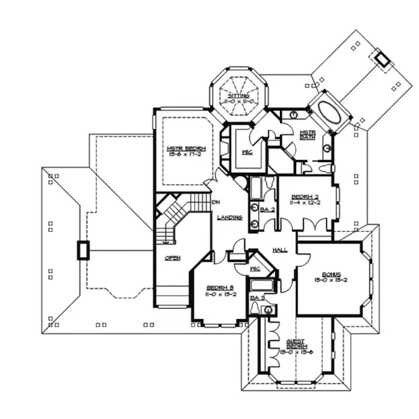 Traditional House Plan Second Floor - Thistledale Farmhouse 071D-0163 - Shop House Plans and More