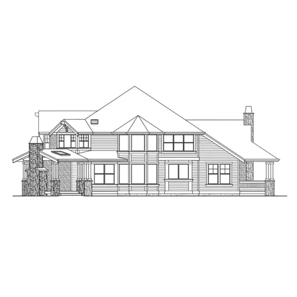 Traditional House Plan Rear Elevation - Thistledale Farmhouse 071D-0163 - Shop House Plans and More