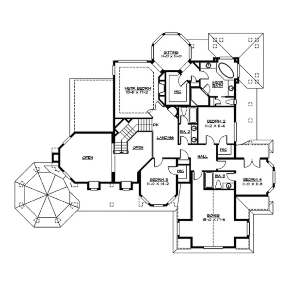 Contemporary House Plan Second Floor - Cannaday Country Victorian Home 071D-0164 - Search House Plans and More