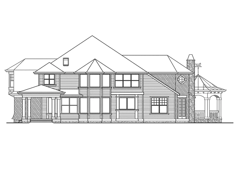 Farmhouse Plan Rear Elevation - Cannaday Country Victorian Home 071D-0164 - Search House Plans and More