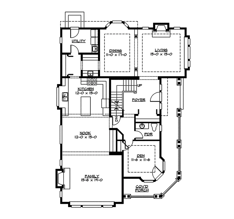 Modern House Plan First Floor - Medway Tudor Home 071D-0166 - Shop House Plans and More