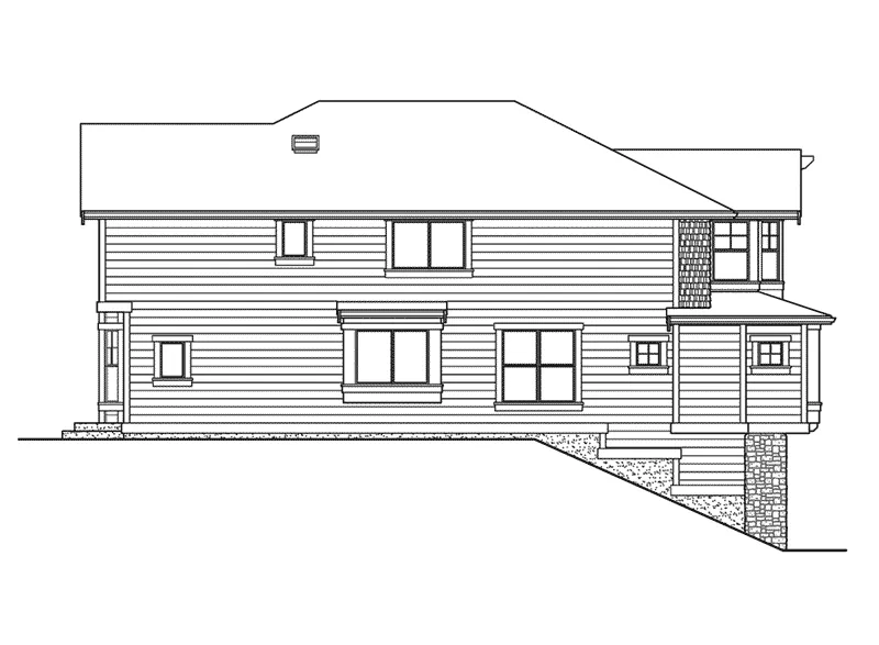 Modern House Plan Rear Elevation - Medway Tudor Home 071D-0166 - Shop House Plans and More