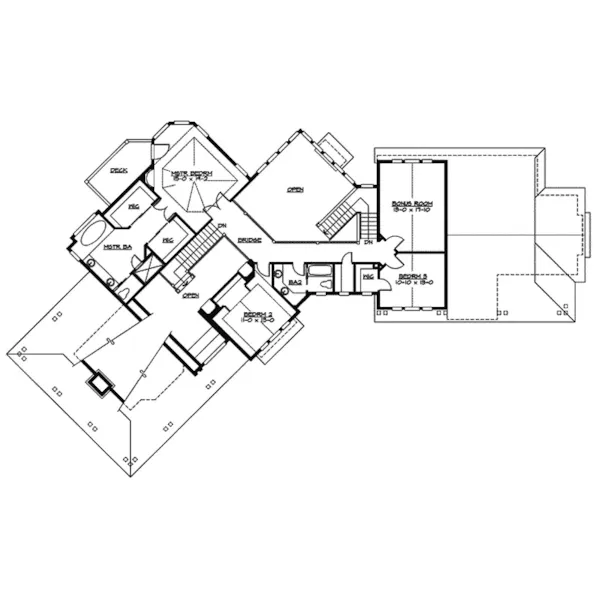 Modern House Plan Second Floor - Estridge Craftsman Home 071D-0167 - Search House Plans and More