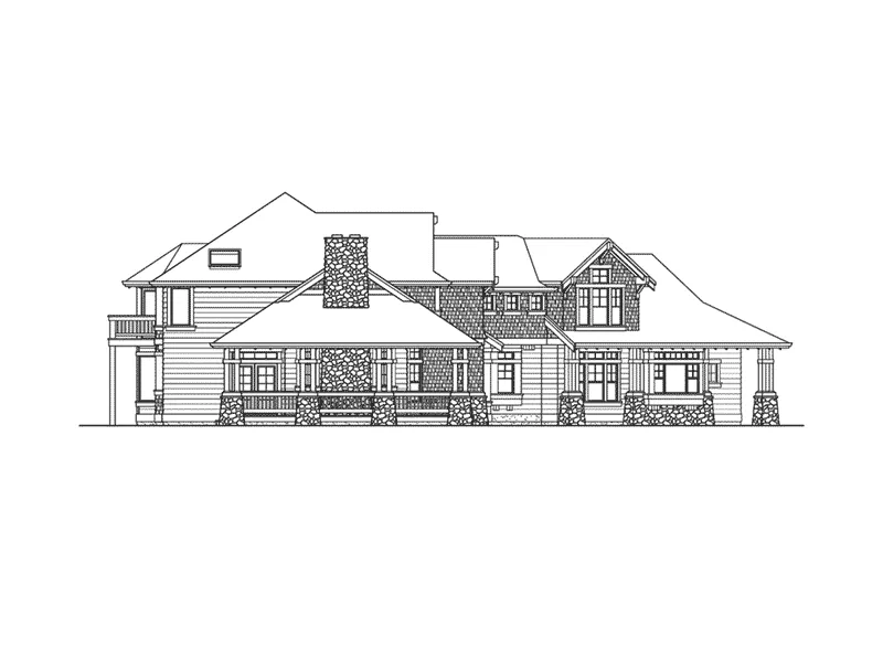 Arts & Crafts House Plan Left Elevation - Estridge Craftsman Home 071D-0167 - Search House Plans and More