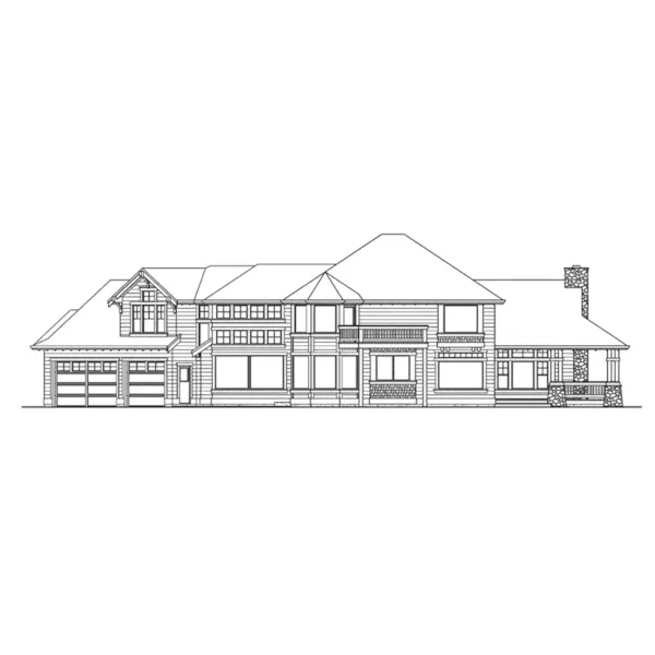 Modern House Plan Rear Elevation - Estridge Craftsman Home 071D-0167 - Search House Plans and More