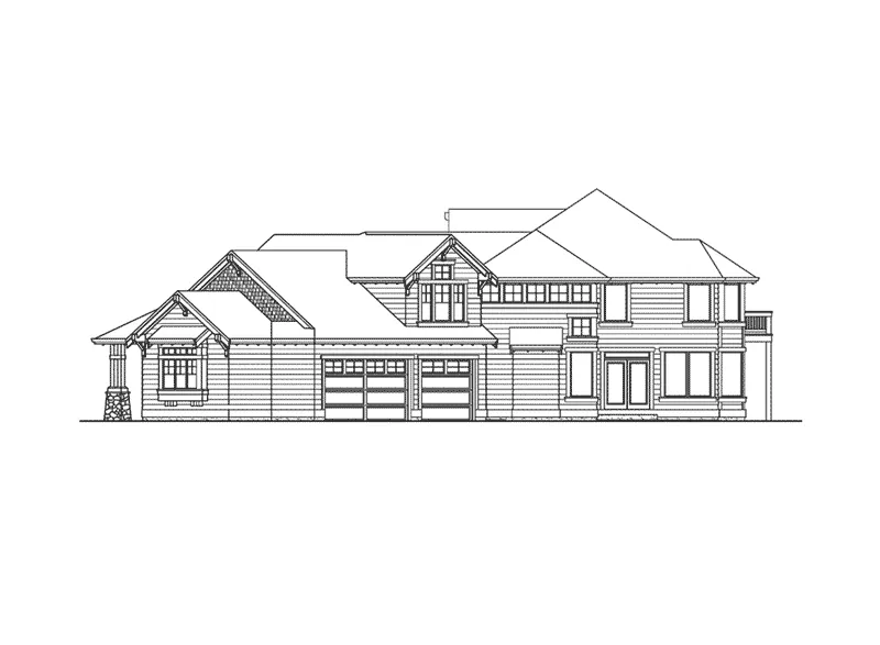 Arts & Crafts House Plan Right Elevation - Estridge Craftsman Home 071D-0167 - Search House Plans and More