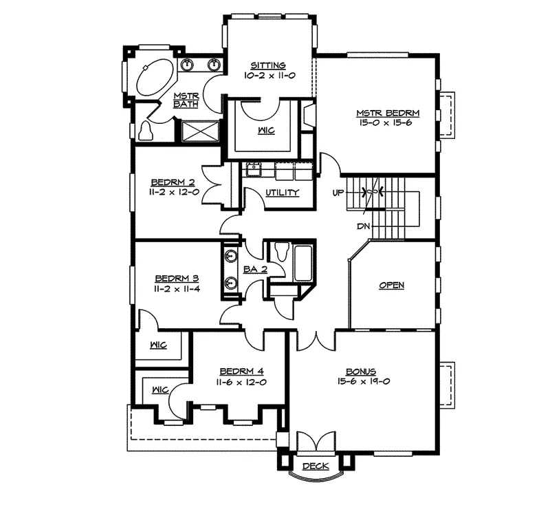 Colonial House Plan Second Floor - Suson Park Colonial Home 071D-0168 - Shop House Plans and More