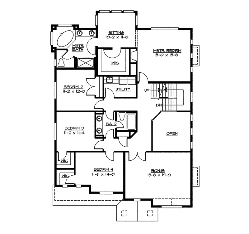 Southern House Plan Second Floor - Esteban Luxury Craftsman Home 071D-0169 - Search House Plans and More