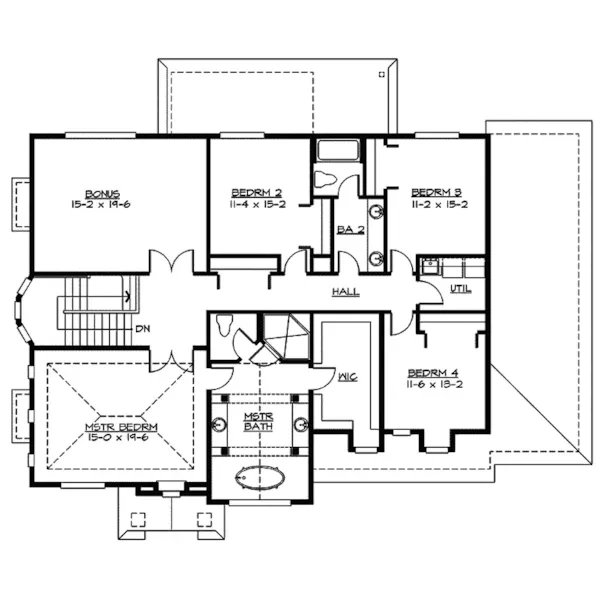 Craftsman House Plan Second Floor - Summer Ridge Traditional Home 071D-0170 - Shop House Plans and More