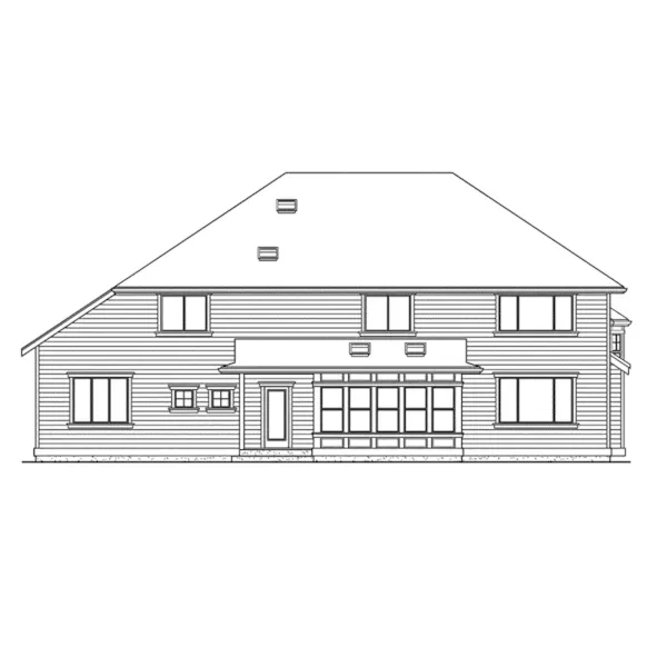 Craftsman House Plan Rear Elevation - Summer Ridge Traditional Home 071D-0170 - Shop House Plans and More