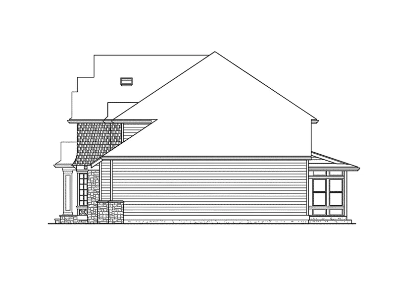 Traditional House Plan Right Elevation - Summer Ridge Traditional Home 071D-0170 - Shop House Plans and More