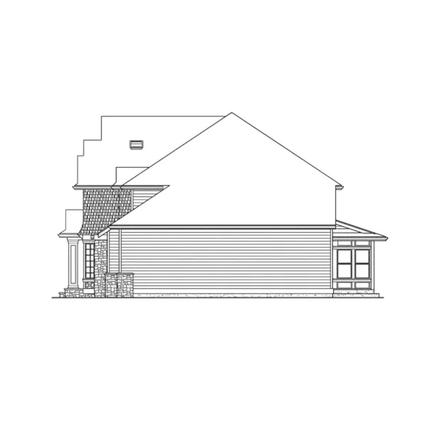 Craftsman House Plan Right Elevation - Summer Ridge Traditional Home 071D-0170 - Shop House Plans and More