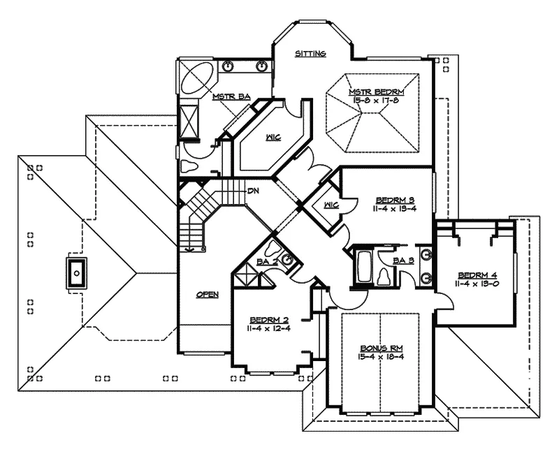 Craftsman House Plan Second Floor - Robley Craftsman Home 071D-0171 - Shop House Plans and More