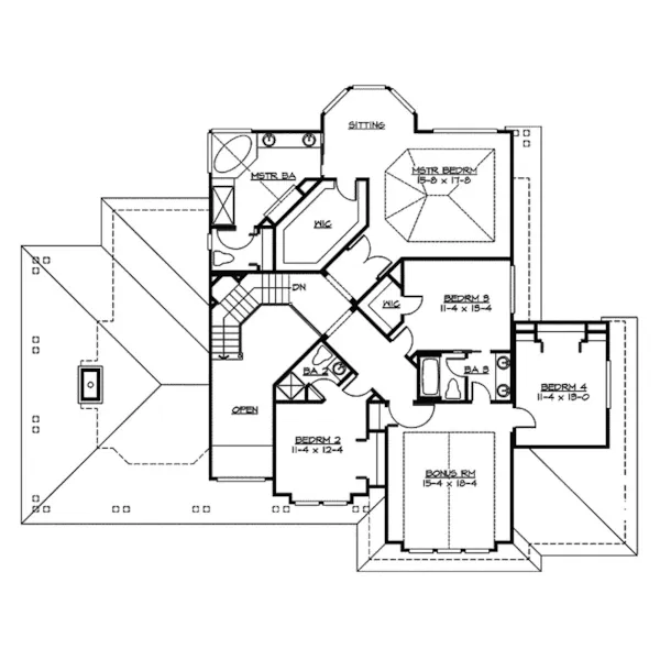 Country House Plan Second Floor - Robley Craftsman Home 071D-0171 - Shop House Plans and More