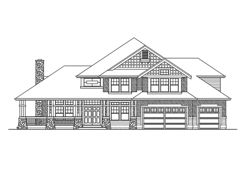 Arts & Crafts House Plan Front Elevation - Robley Craftsman Home 071D-0171 - Shop House Plans and More