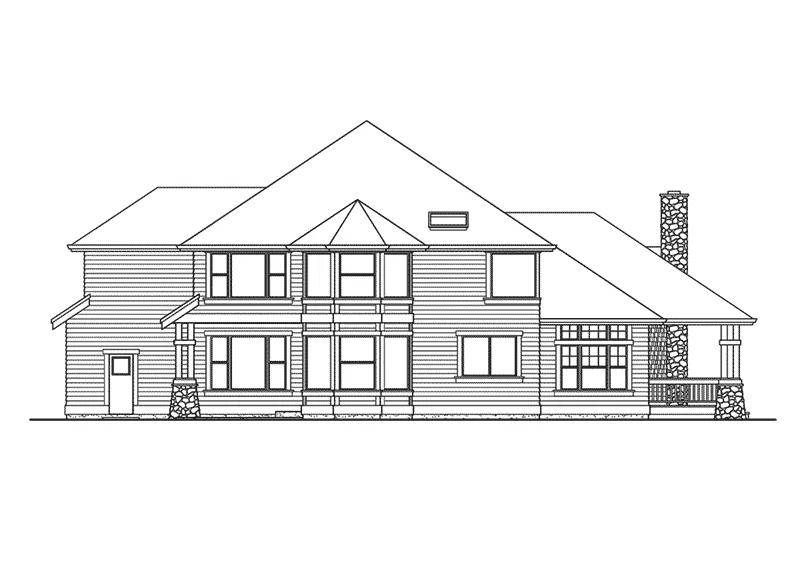 Arts & Crafts House Plan Rear Elevation - Robley Craftsman Home 071D-0171 - Shop House Plans and More
