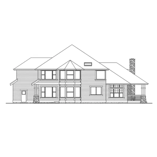 Country House Plan Rear Elevation - Robley Craftsman Home 071D-0171 - Shop House Plans and More