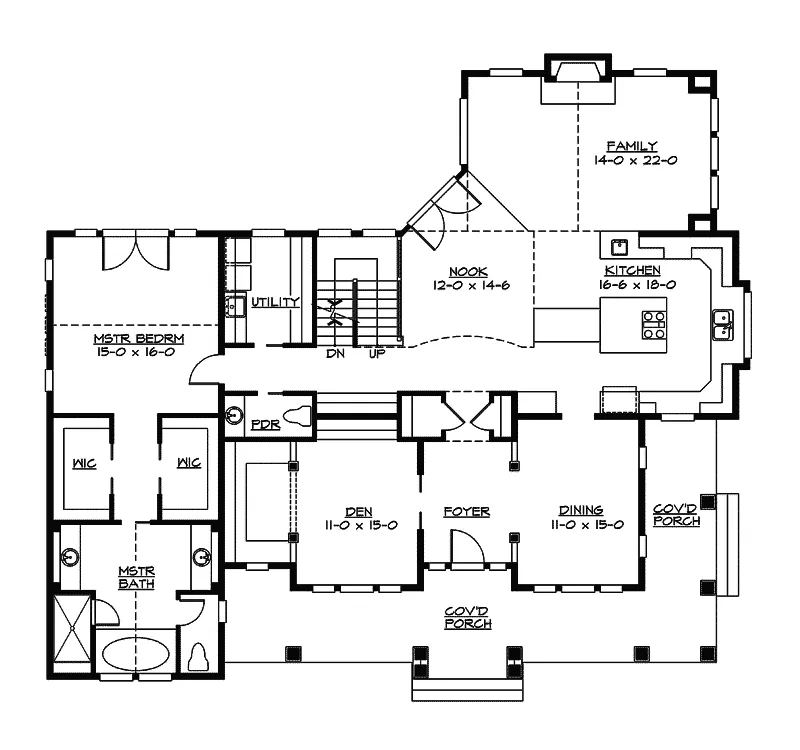 Farmhouse Plan First Floor - Carberry Craftsman Home 071D-0172 - Search House Plans and More