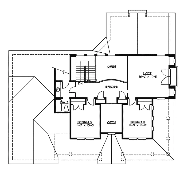 Farmhouse Plan Second Floor - Carberry Craftsman Home 071D-0172 - Search House Plans and More