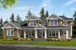 Symmetrical House Design With Craftsman Style Pillars
