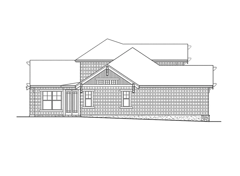 Craftsman House Plan Left Elevation - Carberry Craftsman Home 071D-0172 - Search House Plans and More