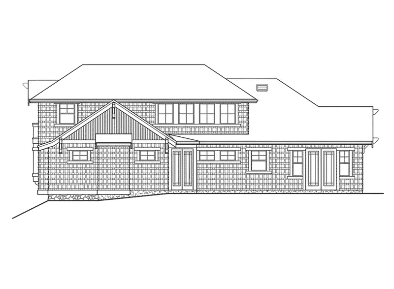 Arts & Crafts House Plan Rear Elevation - Carberry Craftsman Home 071D-0172 - Search House Plans and More