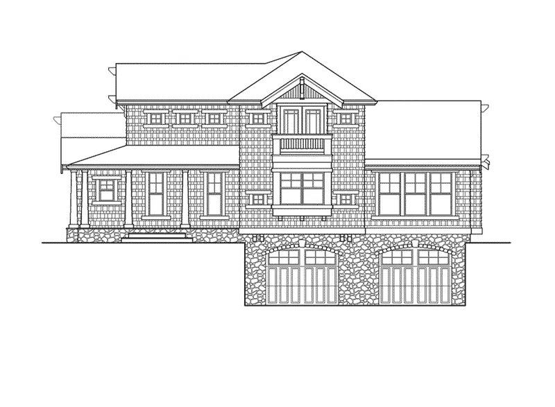 Arts & Crafts House Plan Right Elevation - Carberry Craftsman Home 071D-0172 - Search House Plans and More