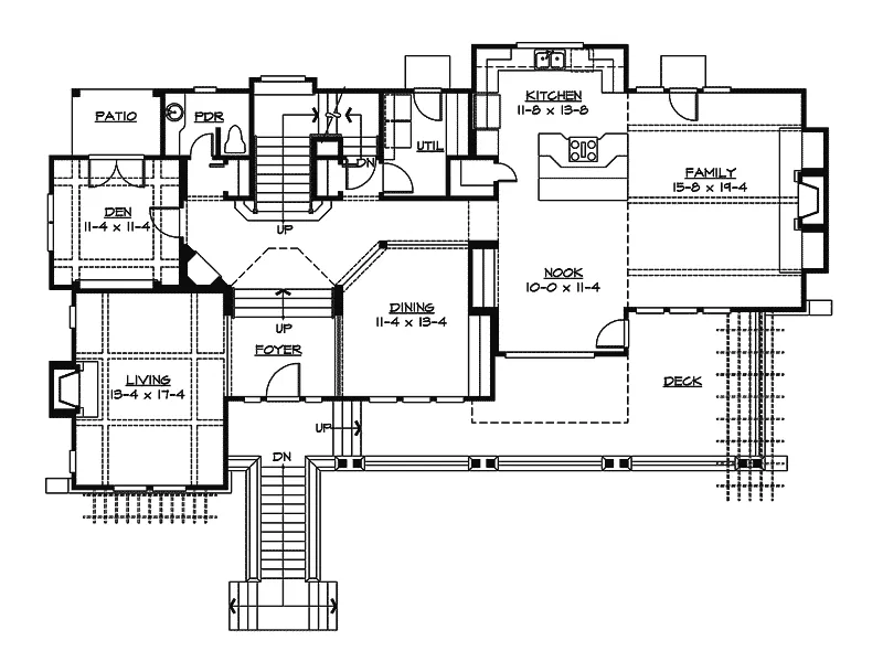 Arts & Crafts House Plan First Floor - Messina Craftsman Home 071D-0173 - Shop House Plans and More