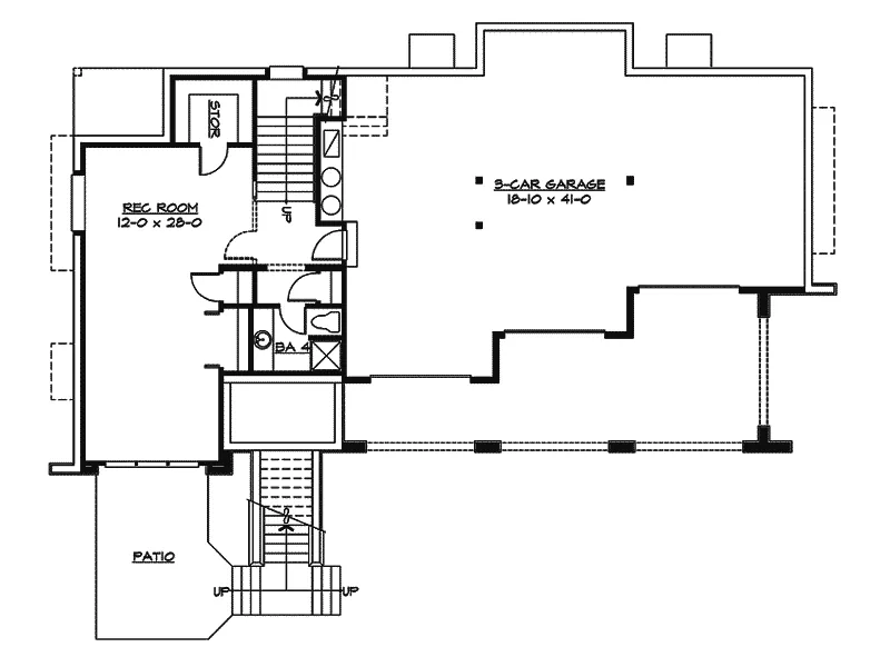 Country House Plan Lower Level Floor - Messina Craftsman Home 071D-0173 - Shop House Plans and More