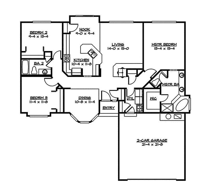 Ranch House Plan First Floor - Broadridge Country Ranch Home 071D-0217 - Search House Plans and More