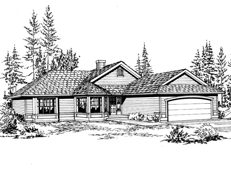 Traditional House Plan Front Image of House - Broadridge Country Ranch Home 071D-0217 - Search House Plans and More