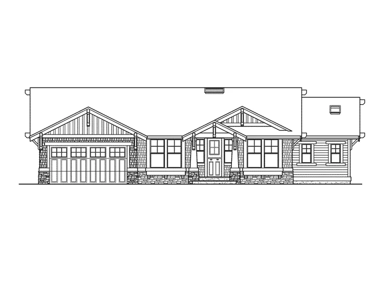 Craftsman House Plan Front Elevation - Sedgemore Ranch Home 071D-0218 - Shop House Plans and More