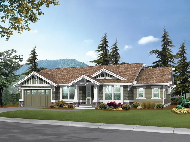 Arts & Crafts House Plan Front Image - Sedgemore Ranch Home 071D-0218 - Shop House Plans and More