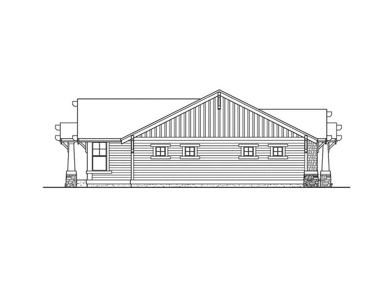 Craftsman House Plan Left Elevation - Sedgemore Ranch Home 071D-0218 - Shop House Plans and More