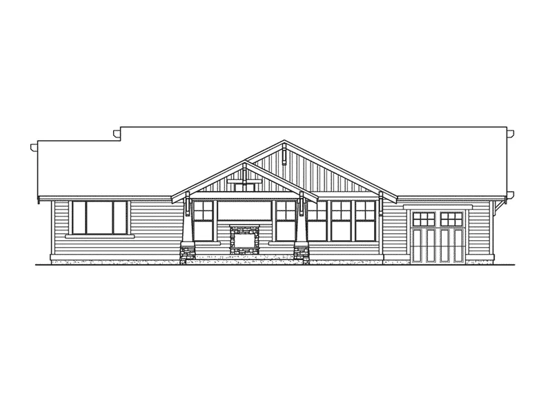 Shingle House Plan Rear Elevation - Sedgemore Ranch Home 071D-0218 - Shop House Plans and More