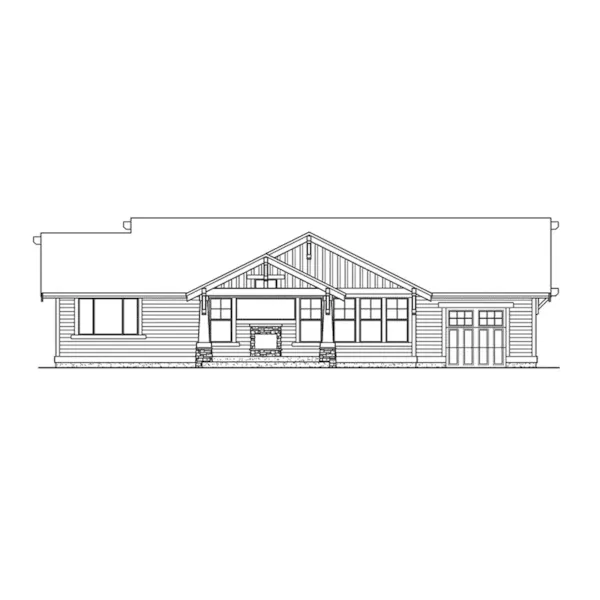 Shingle House Plan Rear Elevation - Sedgemore Ranch Home 071D-0218 - Shop House Plans and More